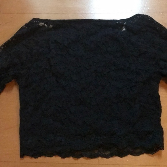 Black Lace long sleeved express crop top small - Picture 6 of 8